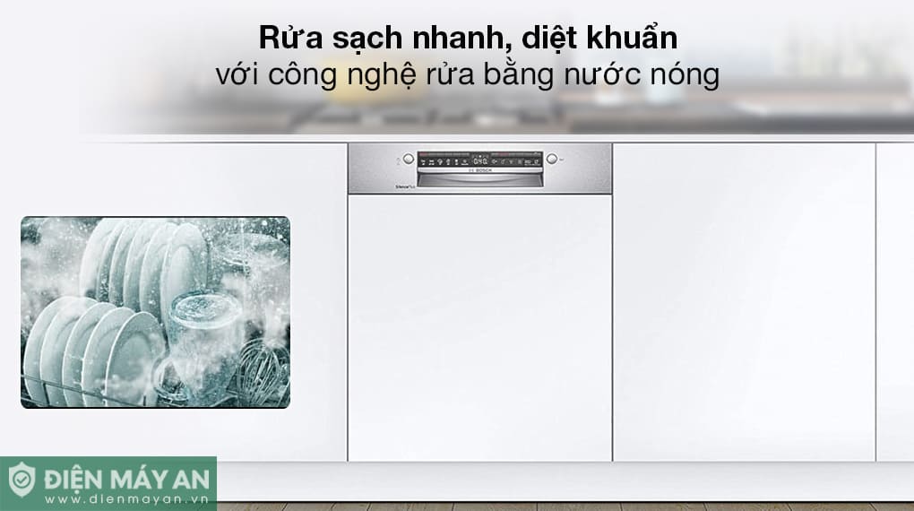 Máy rửa bát bán âm Bosch Serie 4 SMI4HCS48E